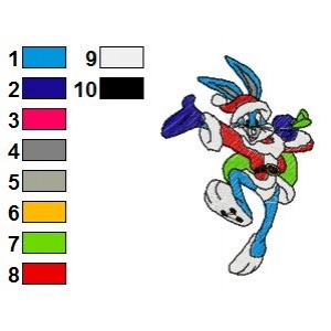 Looney Tunes Bugs Bunny 10 Embroidery Design